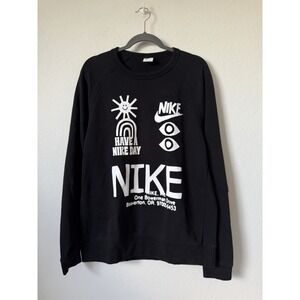 Nike Sweatshirt Adult L Black Have A Day Graphic Athletic DQ4169 010 Active Mens
